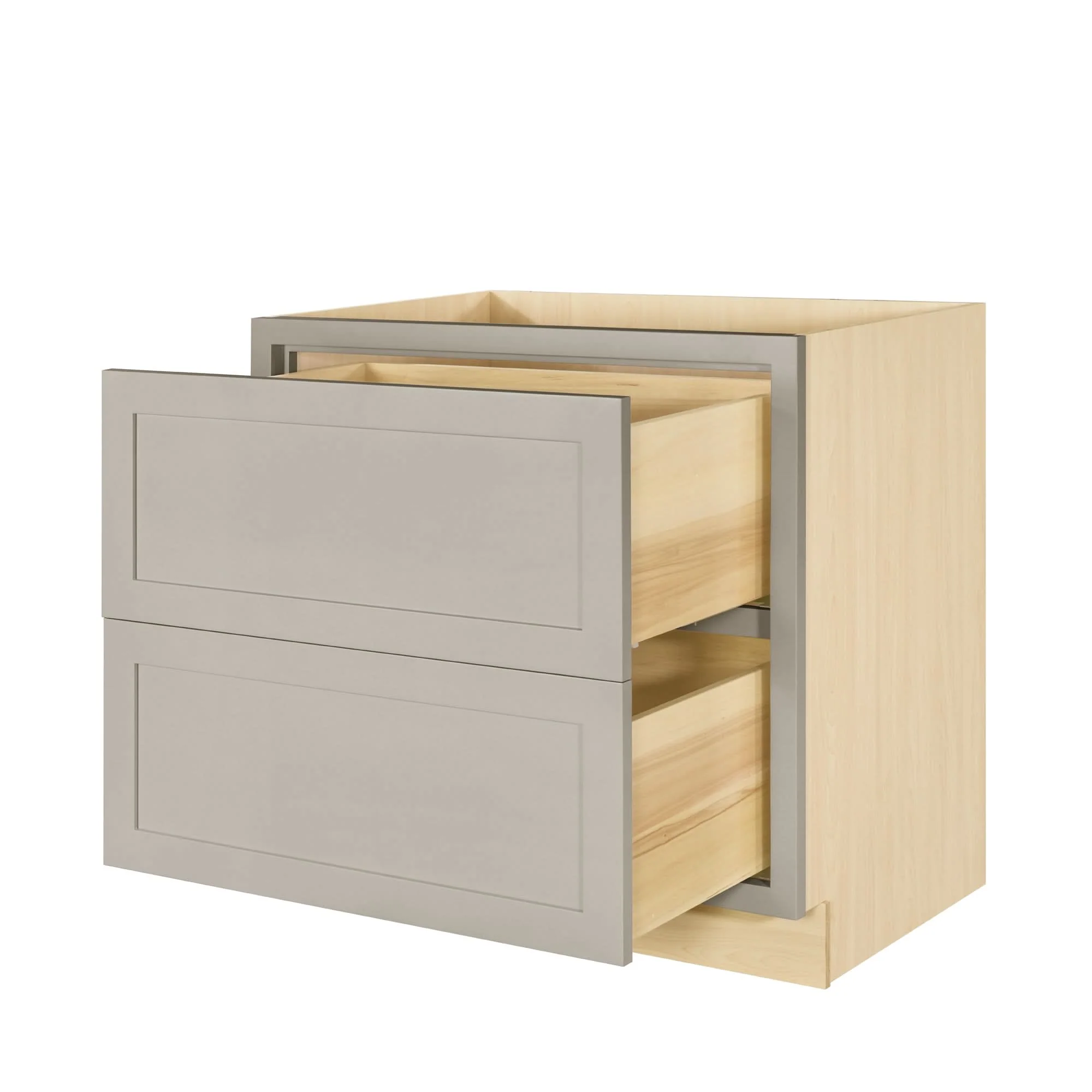 Tuscan Gray Shaker Inset Drawer Base Cabinet - Two Drawers - 36" - Image 2