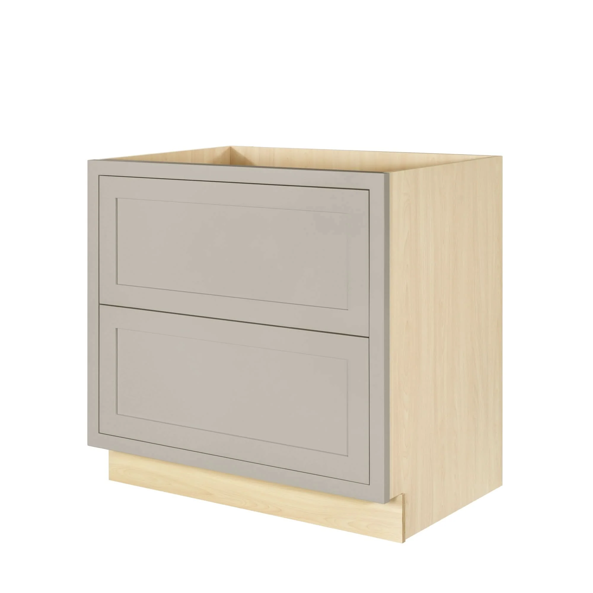 Tuscan Gray Shaker Inset Drawer Base Cabinet - Two Drawers - 36" - Image 3