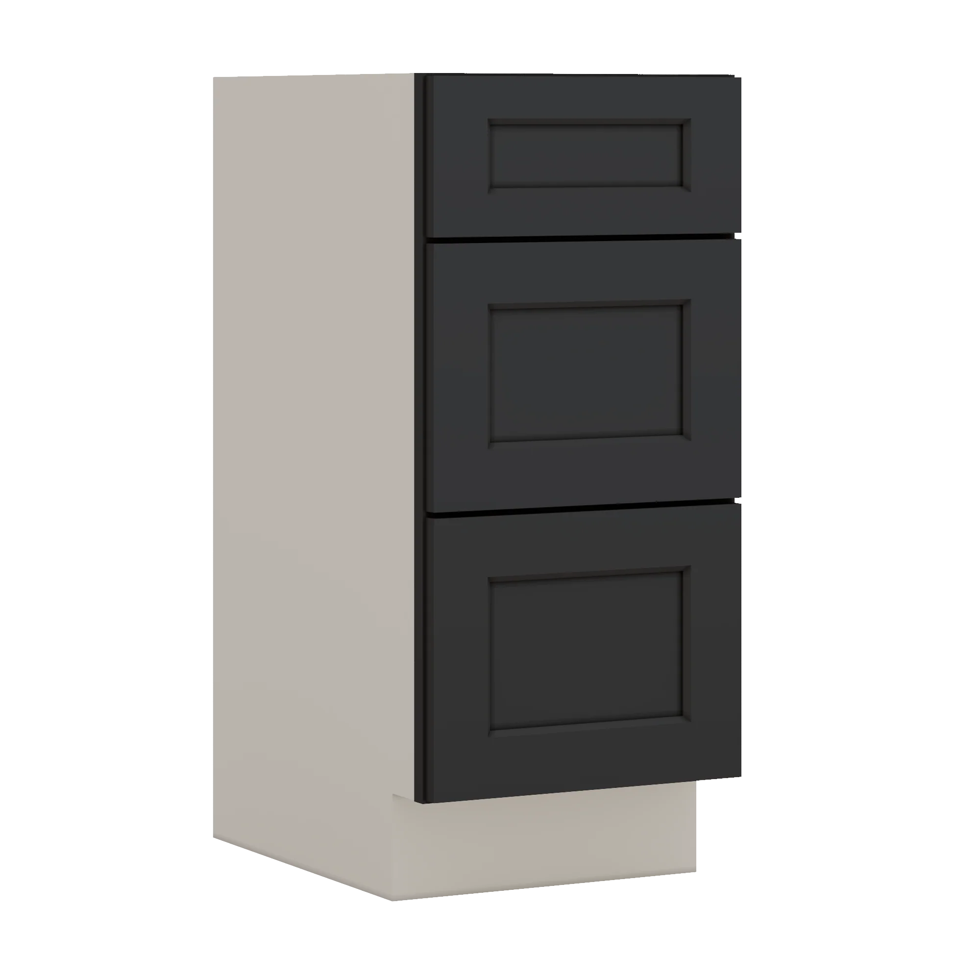 Vanity Drawer Base 12", 15", 18", 21" & 24" 15HNS Hermosa Noir Black Shaker 1-1/4" Overlay - Image 3