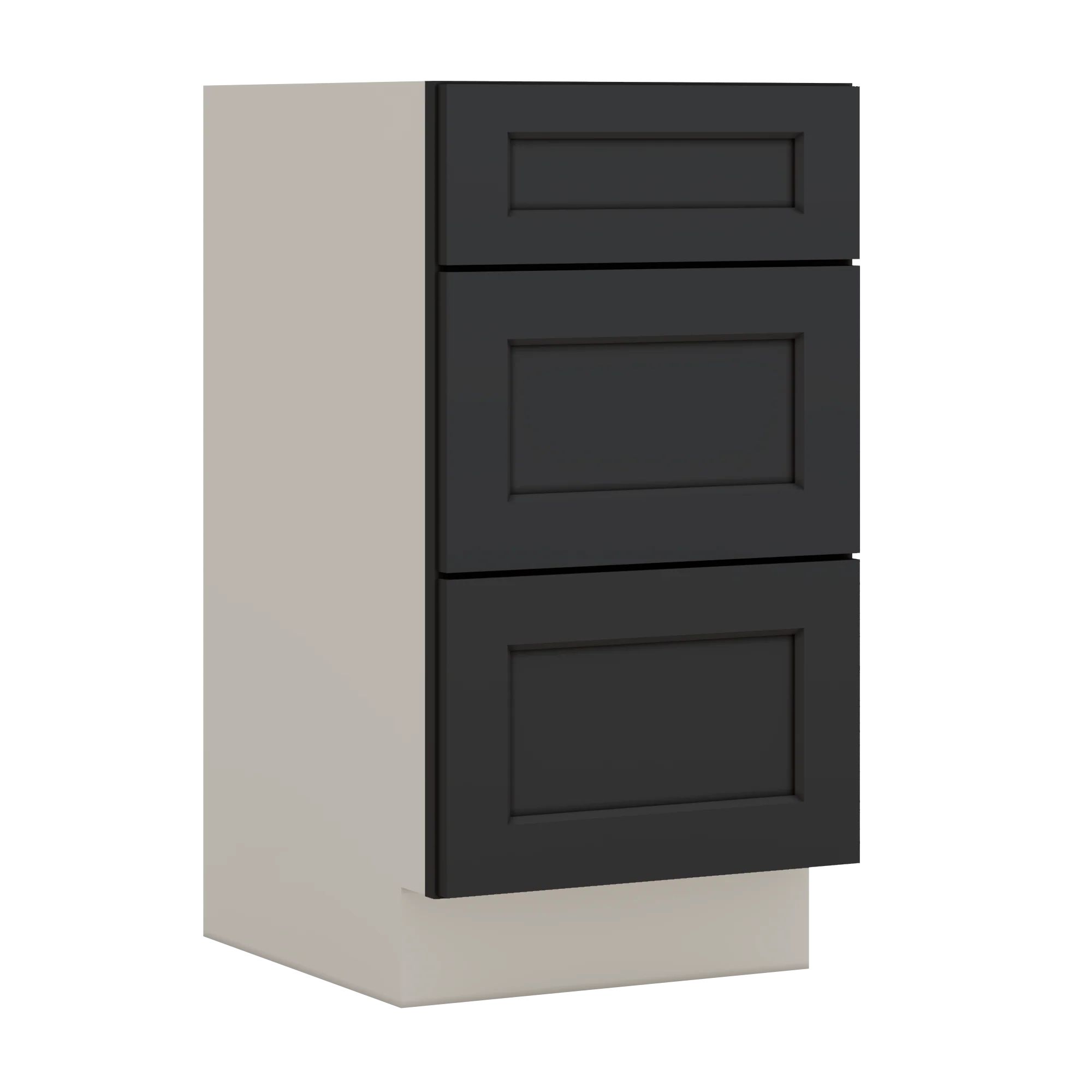 Vanity Drawer Base 12", 15", 18", 21" & 24" 15HNS Hermosa Noir Black Shaker 1-1/4" Overlay - Image 5