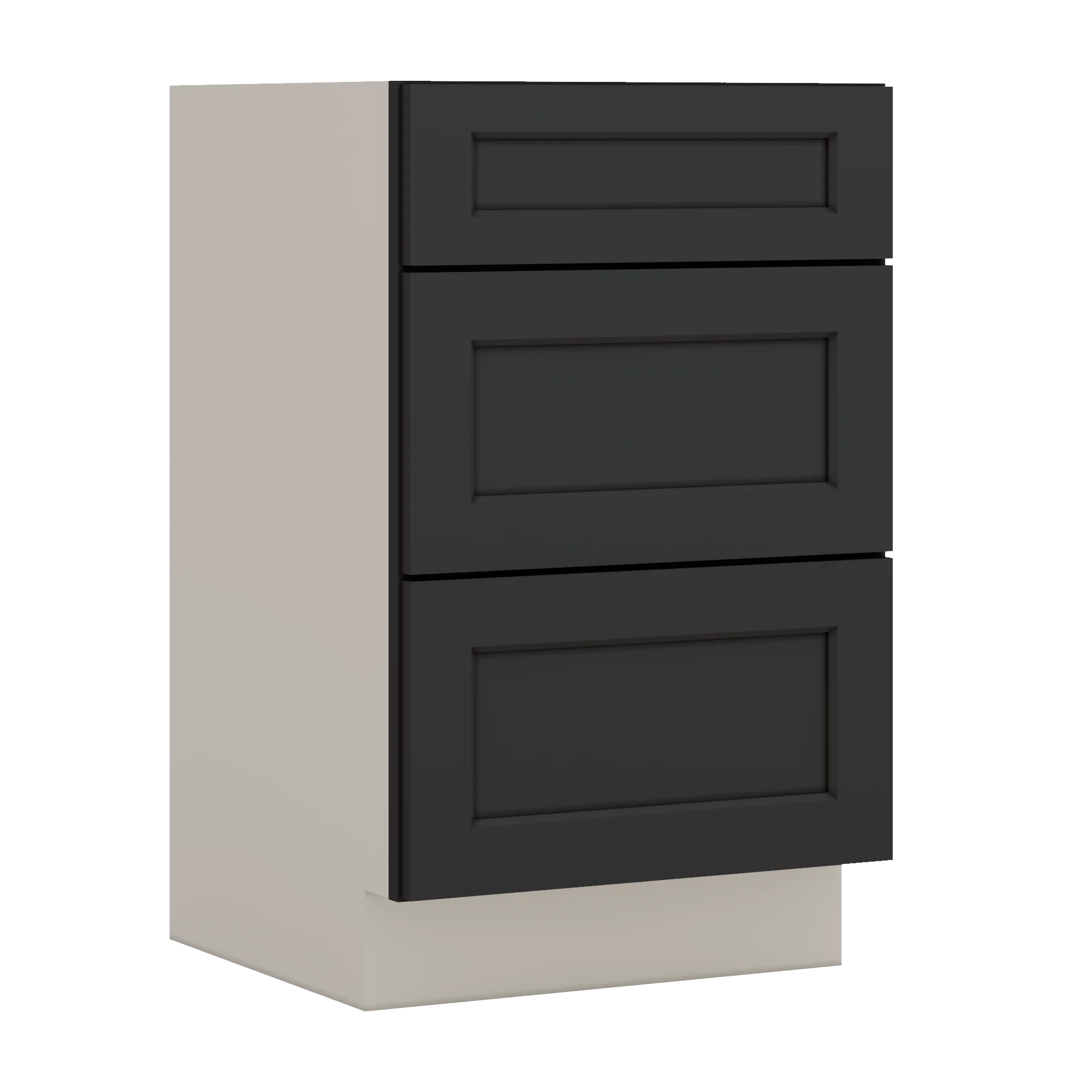 Vanity Drawer Base 12", 15", 18", 21" & 24" 15HNS Hermosa Noir Black Shaker 1-1/4" Overlay - Image 7