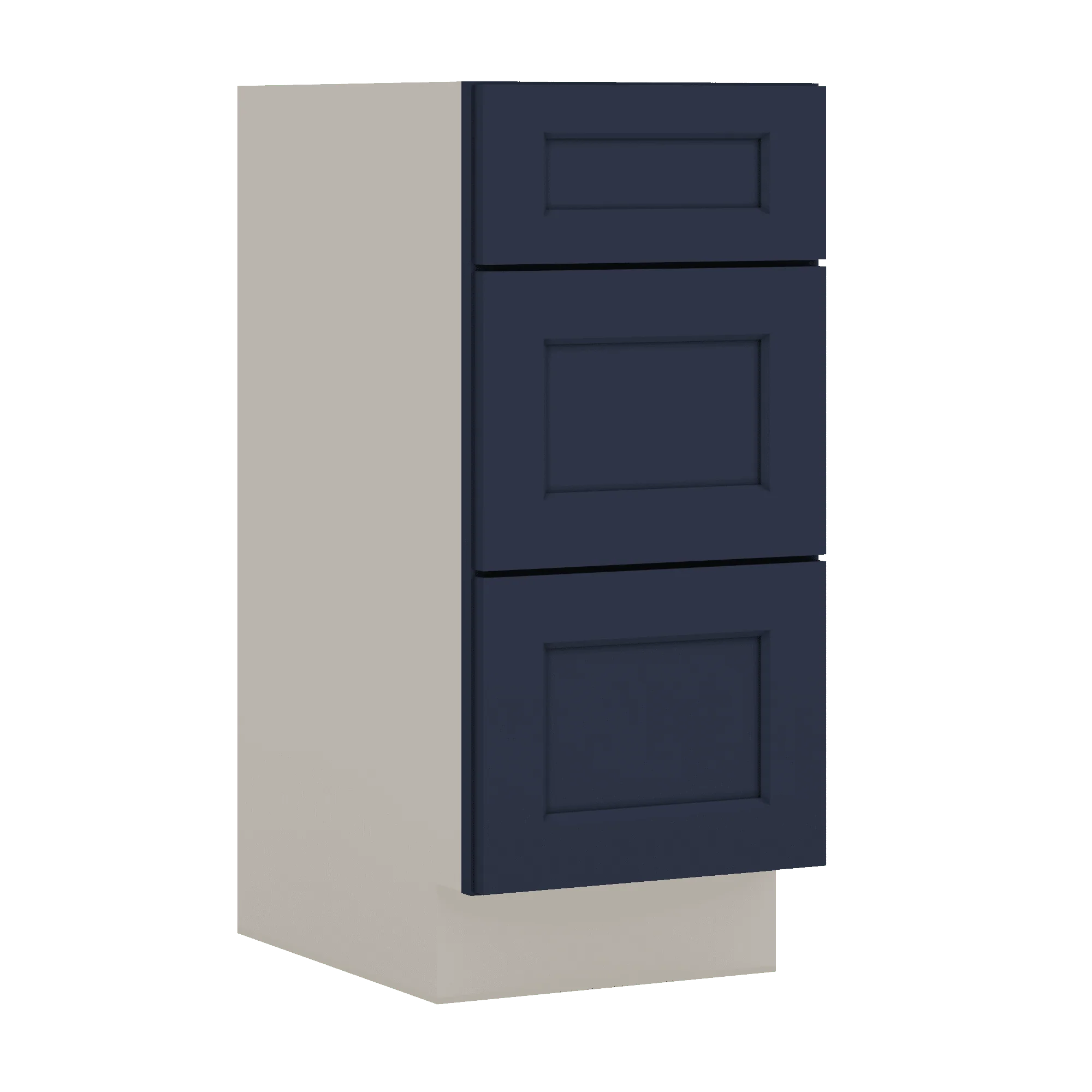 Vanity Drawer Base 12", 15", 18", 21" & 24" NB29 Naval Blue Shaker 1-1/4" Overlay - Image 3