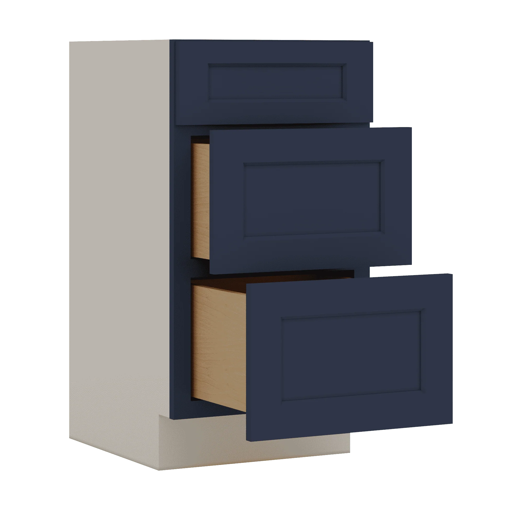 Vanity Drawer Base 12", 15", 18", 21" & 24" NB29 Naval Blue Shaker 1-1/4" Overlay - Image 6