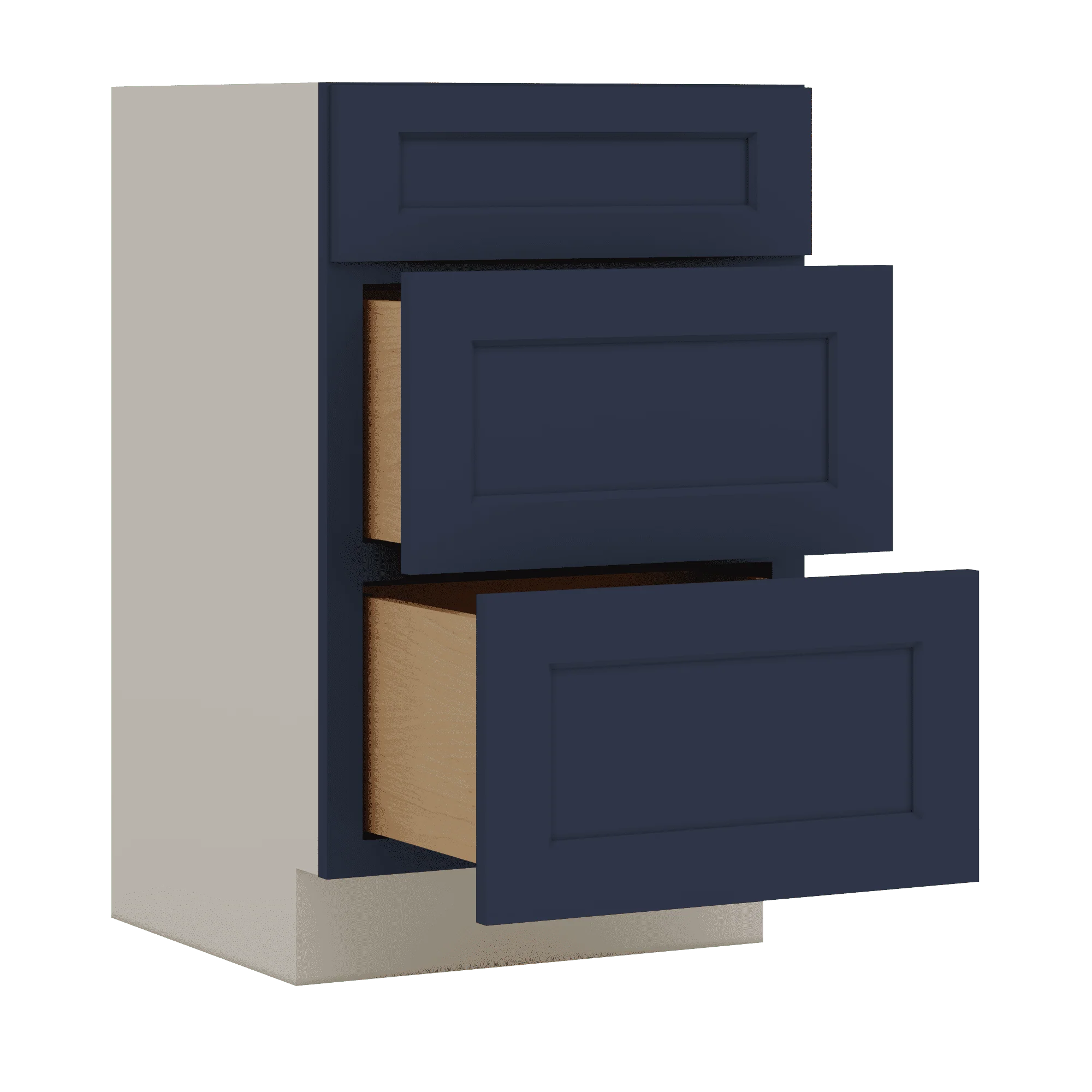 Vanity Drawer Base 12", 15", 18", 21" & 24" NB29 Naval Blue Shaker 1-1/4" Overlay - Image 8
