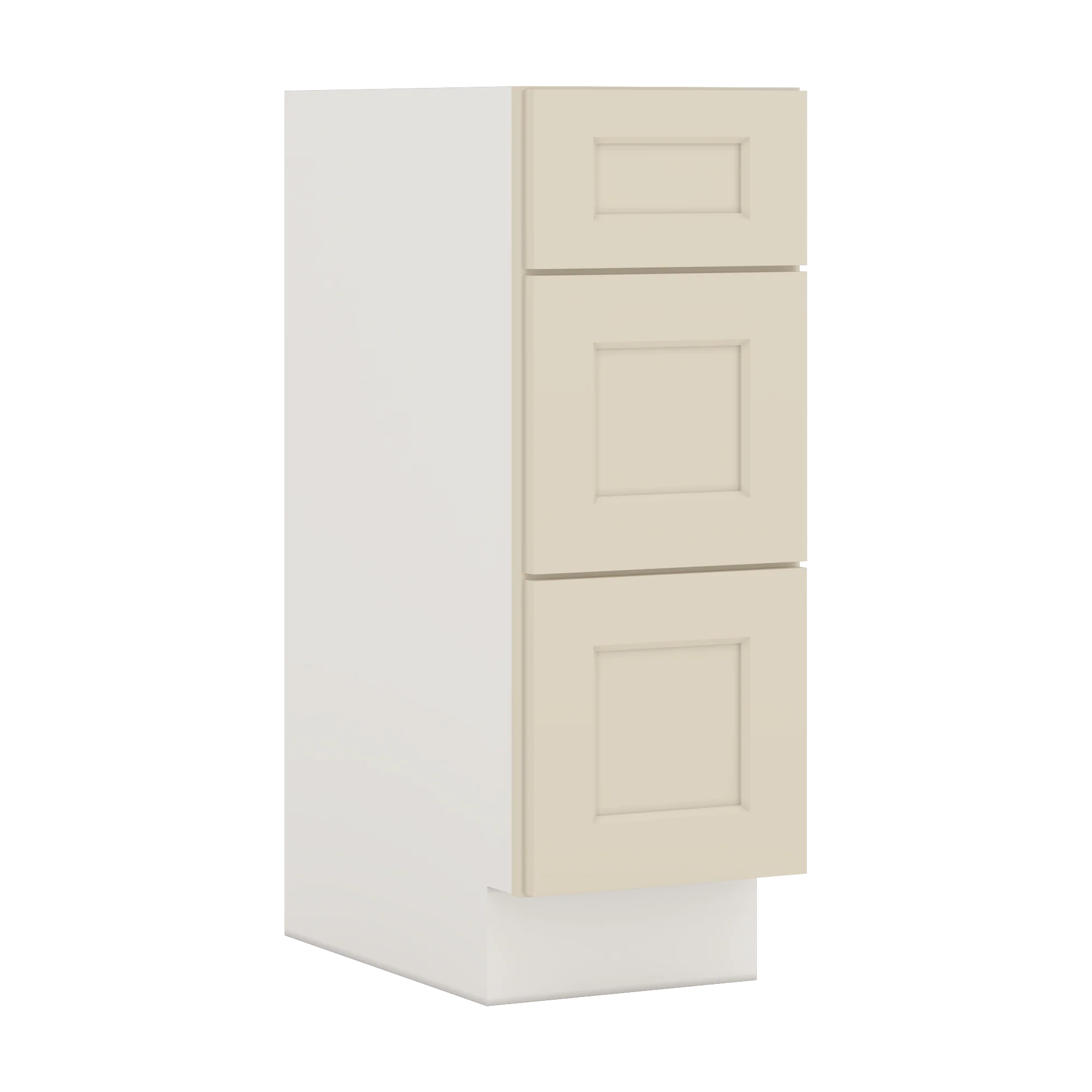 Vanity Drawer Base 12", 15", 18", 21" & 24" Manhattan Cream Shaker 1-1/4" Overlay