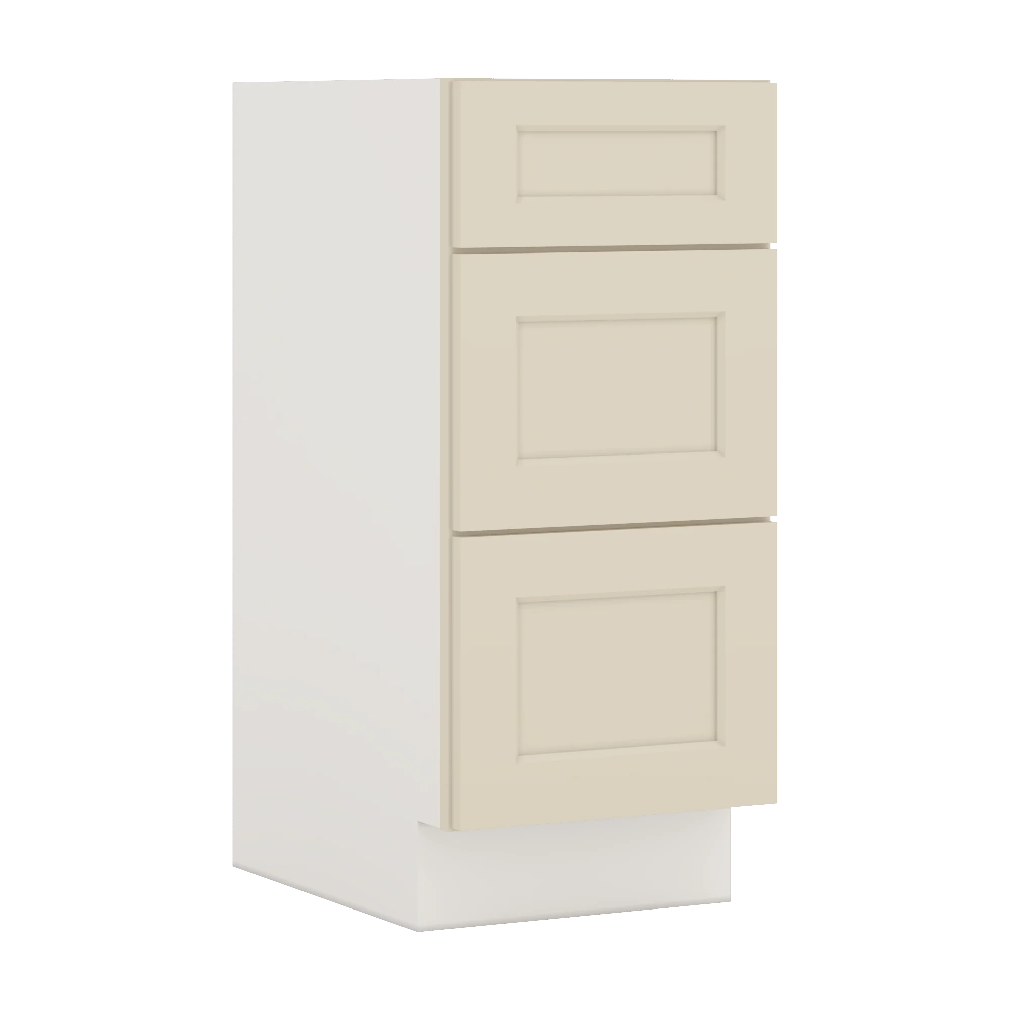 Vanity Drawer Base 12", 15", 18", 21" & 24" Manhattan Cream Shaker 1-1/4" Overlay - Image 3