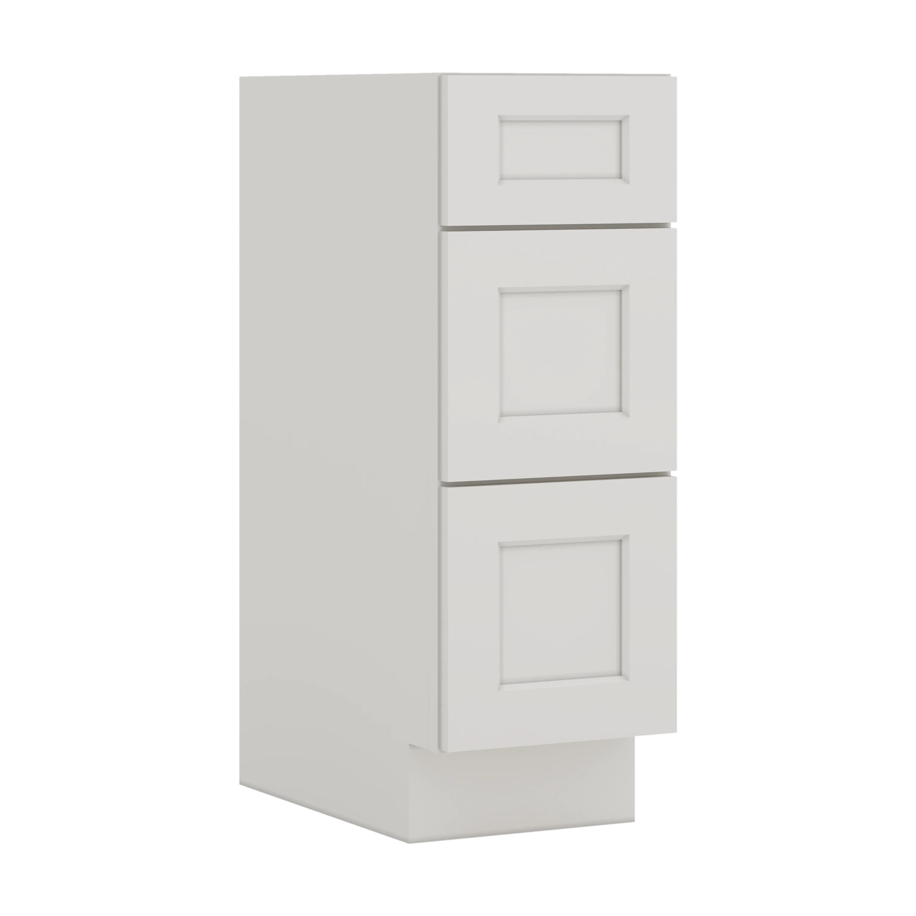 Vanity Drawer Base 12", 15", 18", 21" & 24" ICE White Shaker 1-1/4" Overlay CWS/CWB