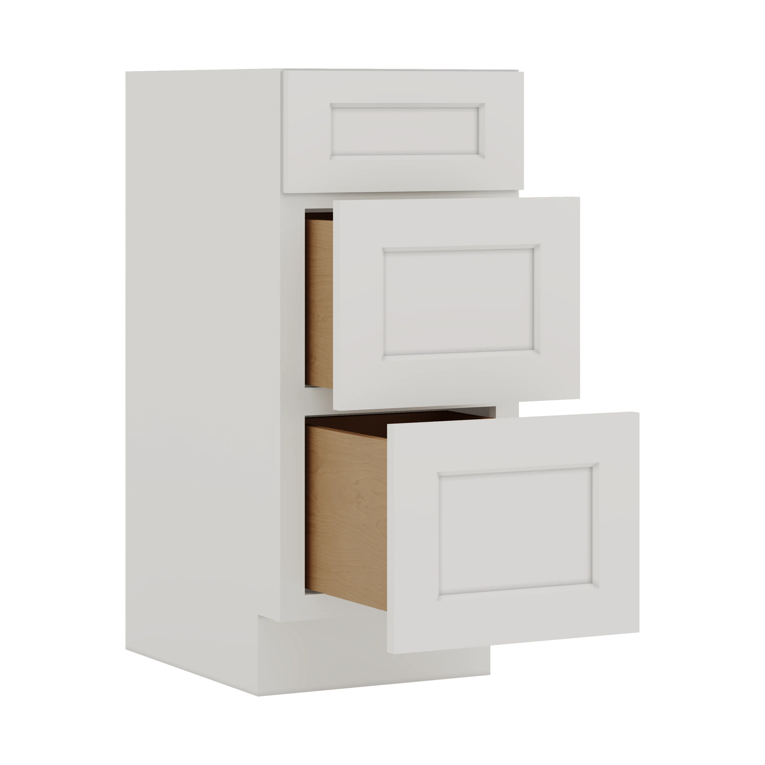 Vanity Drawer Base 12", 15", 18", 21" & 24" ICE White Shaker 1-1/4" Overlay CWS/CWB - Image 5