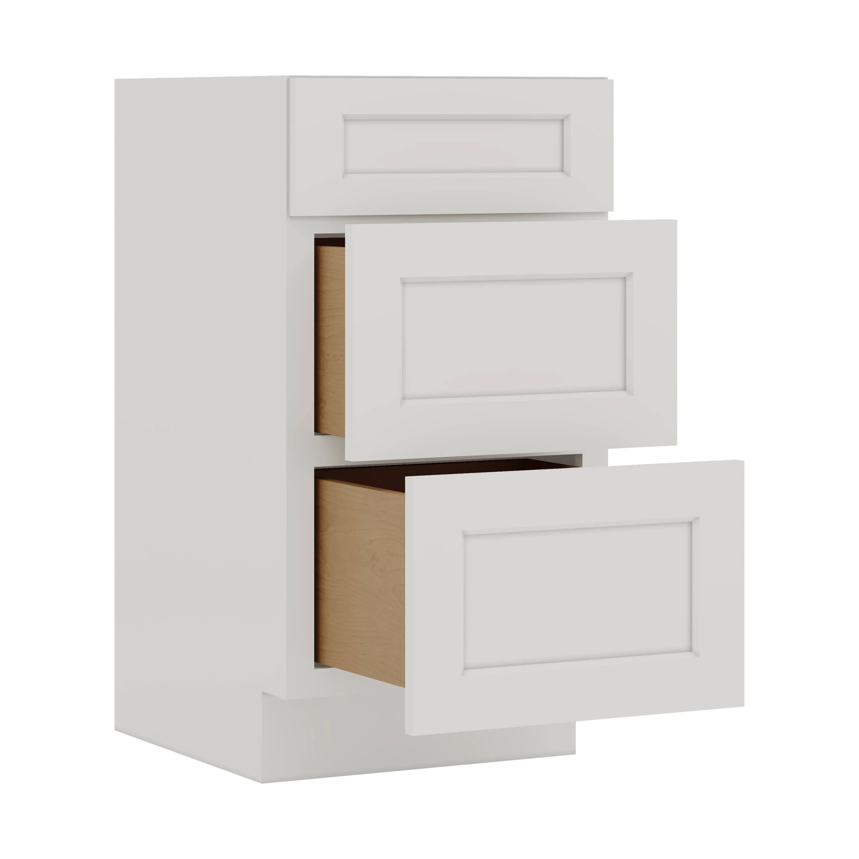 Vanity Drawer Base 12", 15", 18", 21" & 24" ICE White Shaker 1-1/4" Overlay CWS/CWB - Image 7