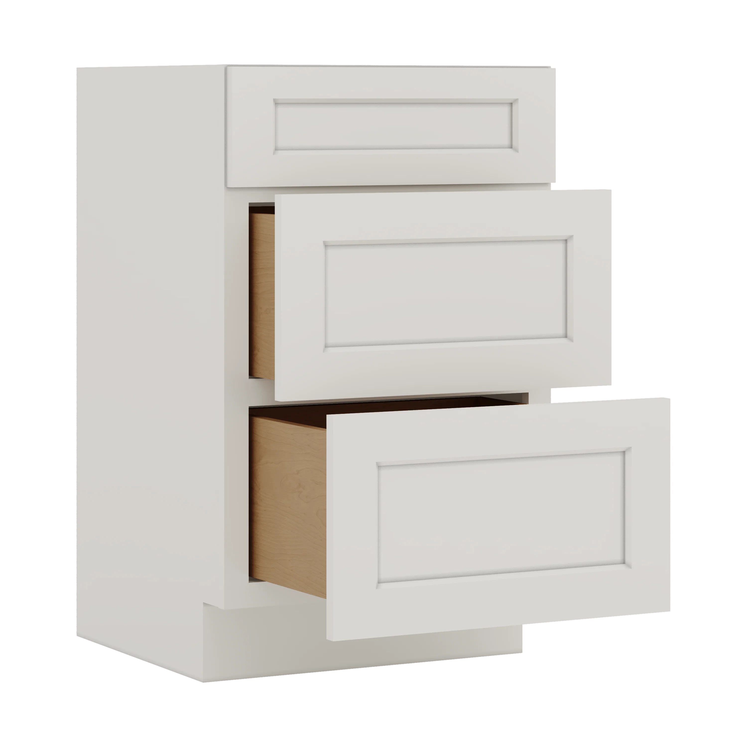 Vanity Drawer Base 12", 15", 18", 21" & 24" ICE White Shaker 1-1/4" Overlay CWS/CWB - Image 9