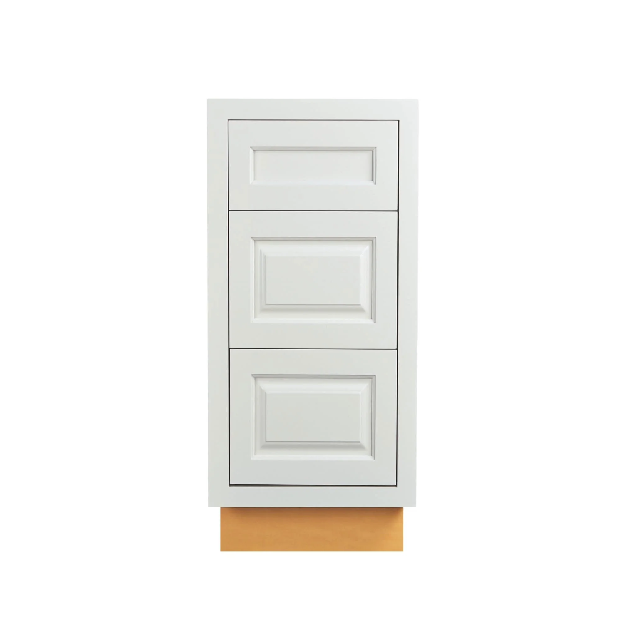 Vintage White Raised Panel Inset Drawer Base Cabinet - 12", 15", 18", 21", 24" & 27 Wide - Image 5
