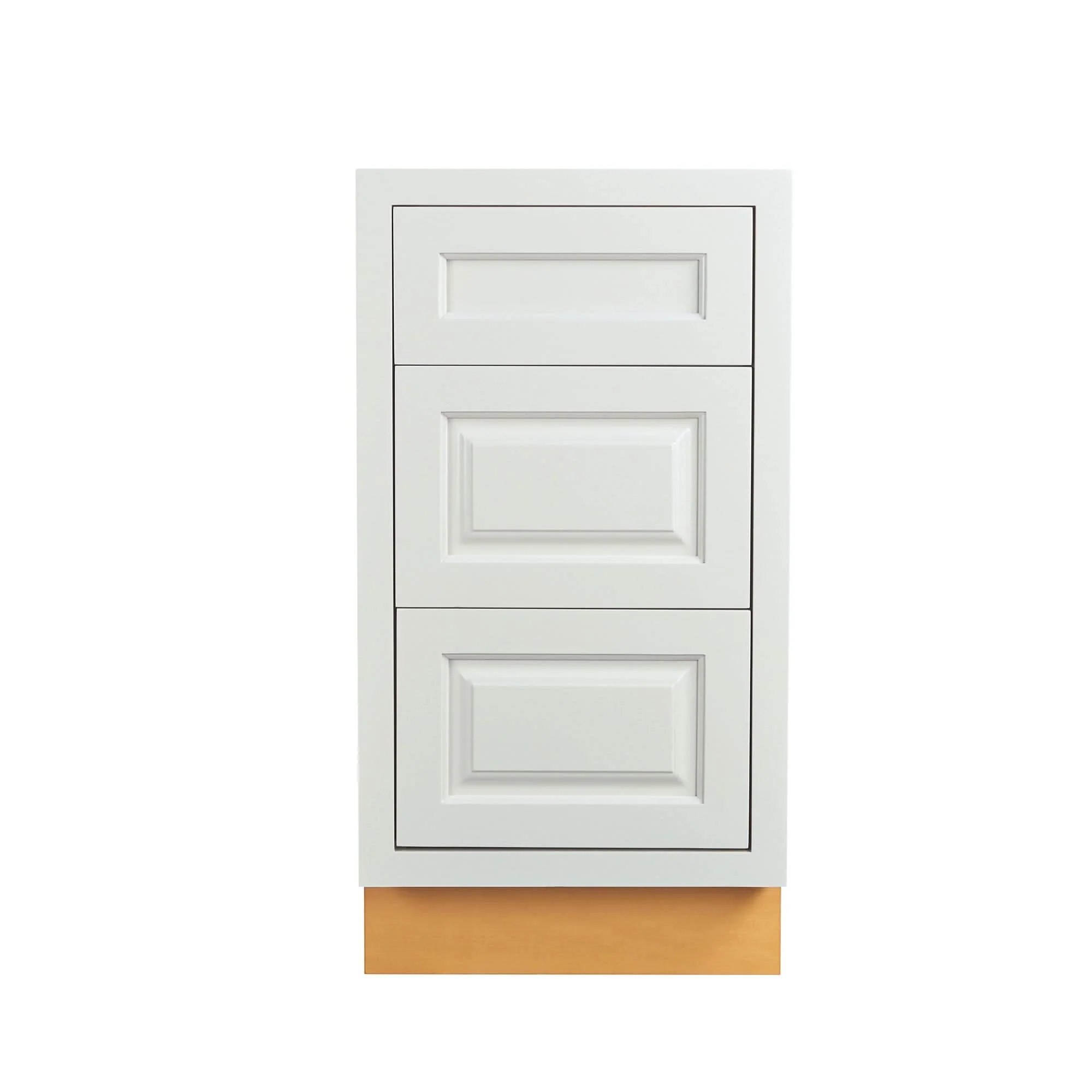 Vintage White Raised Panel Inset Drawer Base Cabinet - 12", 15", 18", 21", 24" & 27 Wide - Image 6