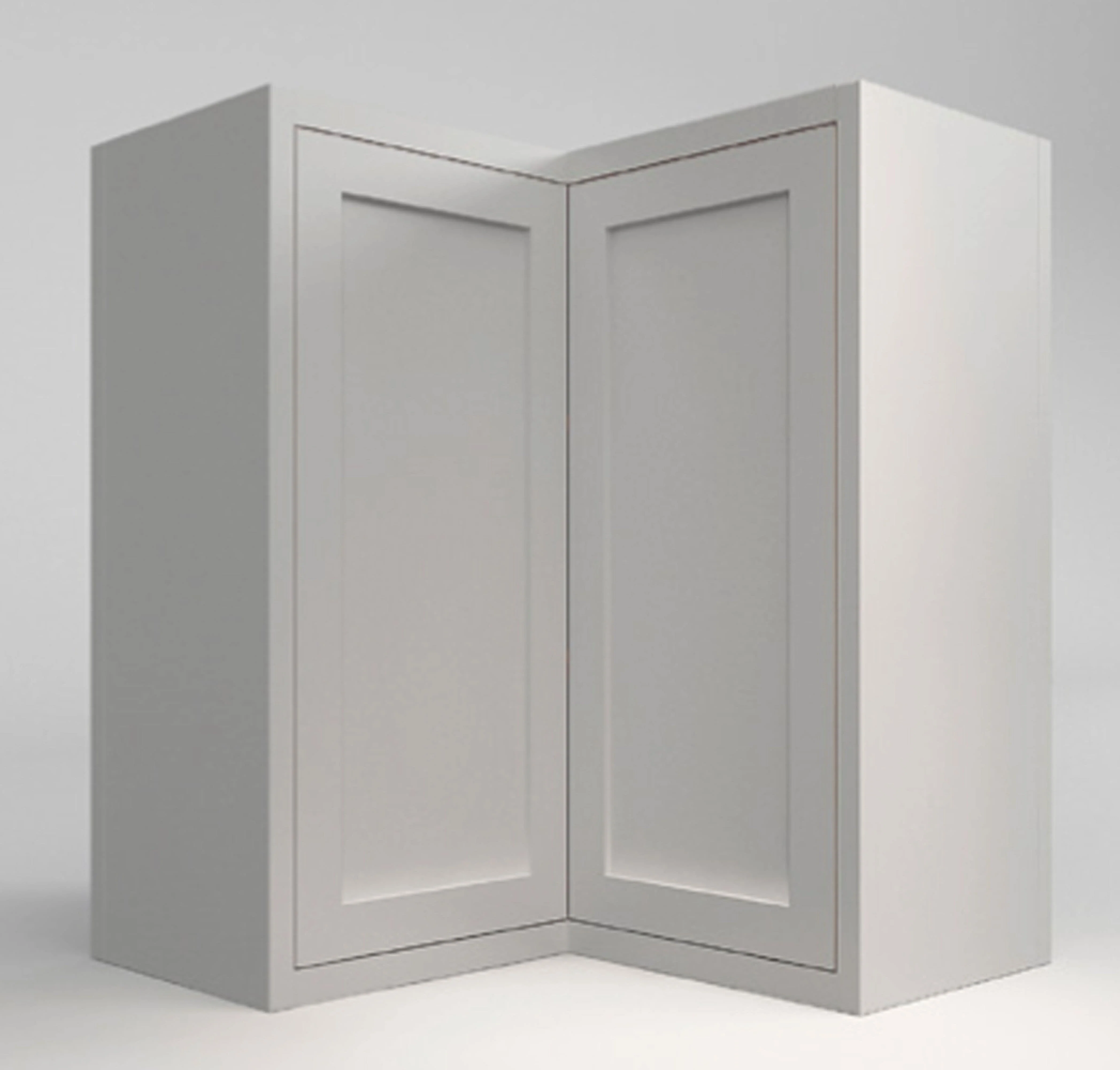 Wall Angle Corner Wall Cabinet 27" W x 30" & 39" Tall Snow White Shaker - Image 4