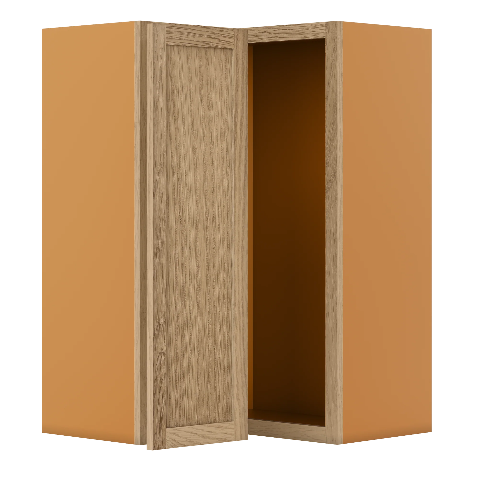 Wall Angle Corner White Oak Shaker Wall Cabinet 27" W x 30",33", 36", 39", 42", 45", 48" & 51" Tall - Image 4