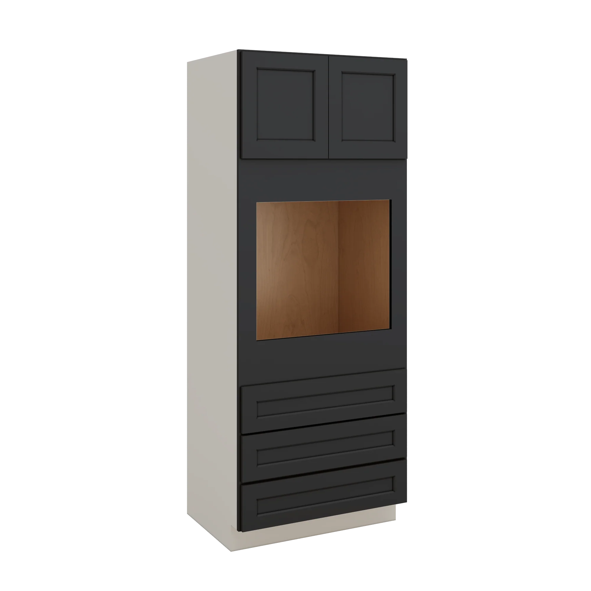 Wall Oven 15HNS Hermosa Noir Black Shaker 1-1/4" Overlay Cabinet 33" Wide