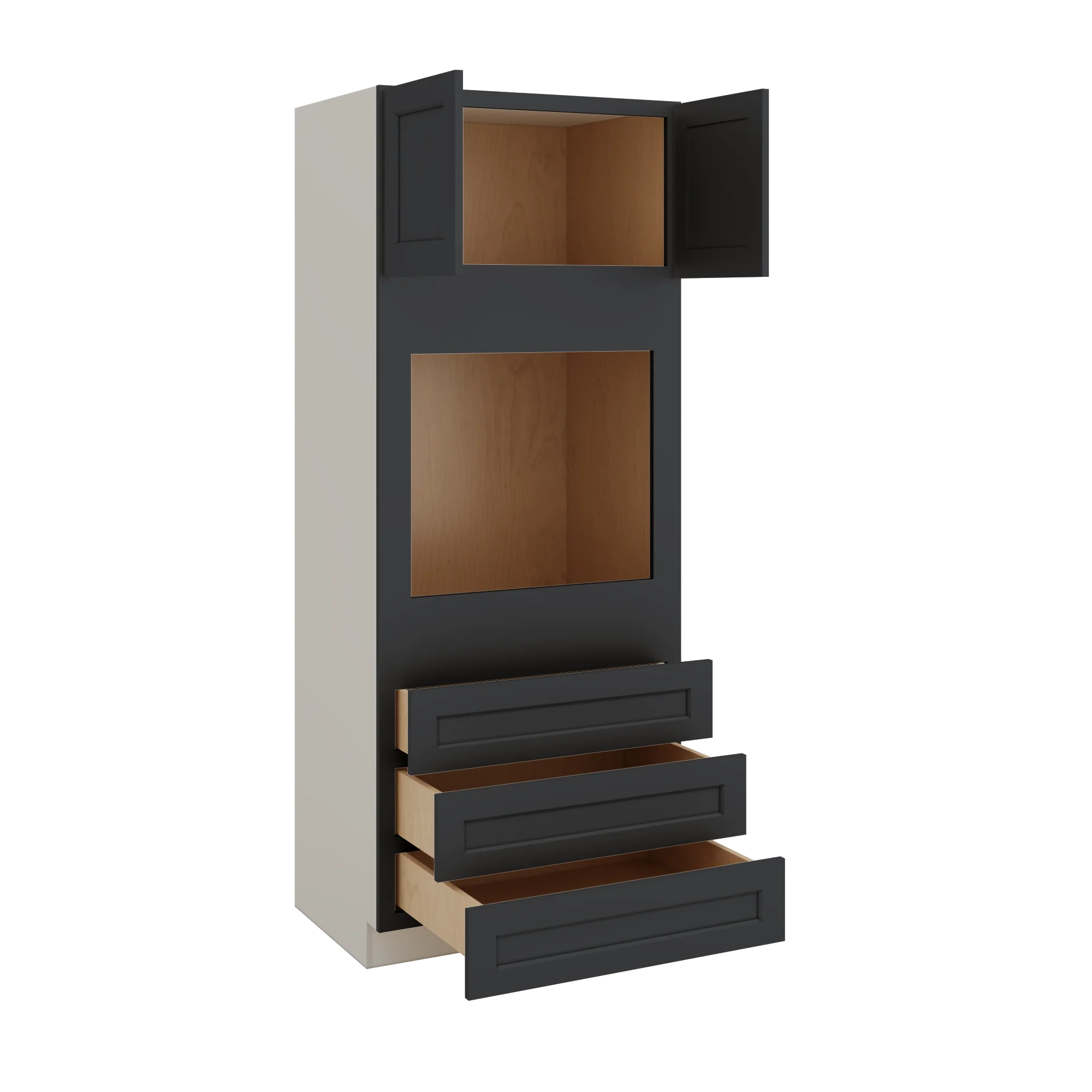 Wall Oven 15HNS Hermosa Noir Black Shaker 1-1/4" Overlay Cabinet 33" Wide - Image 2