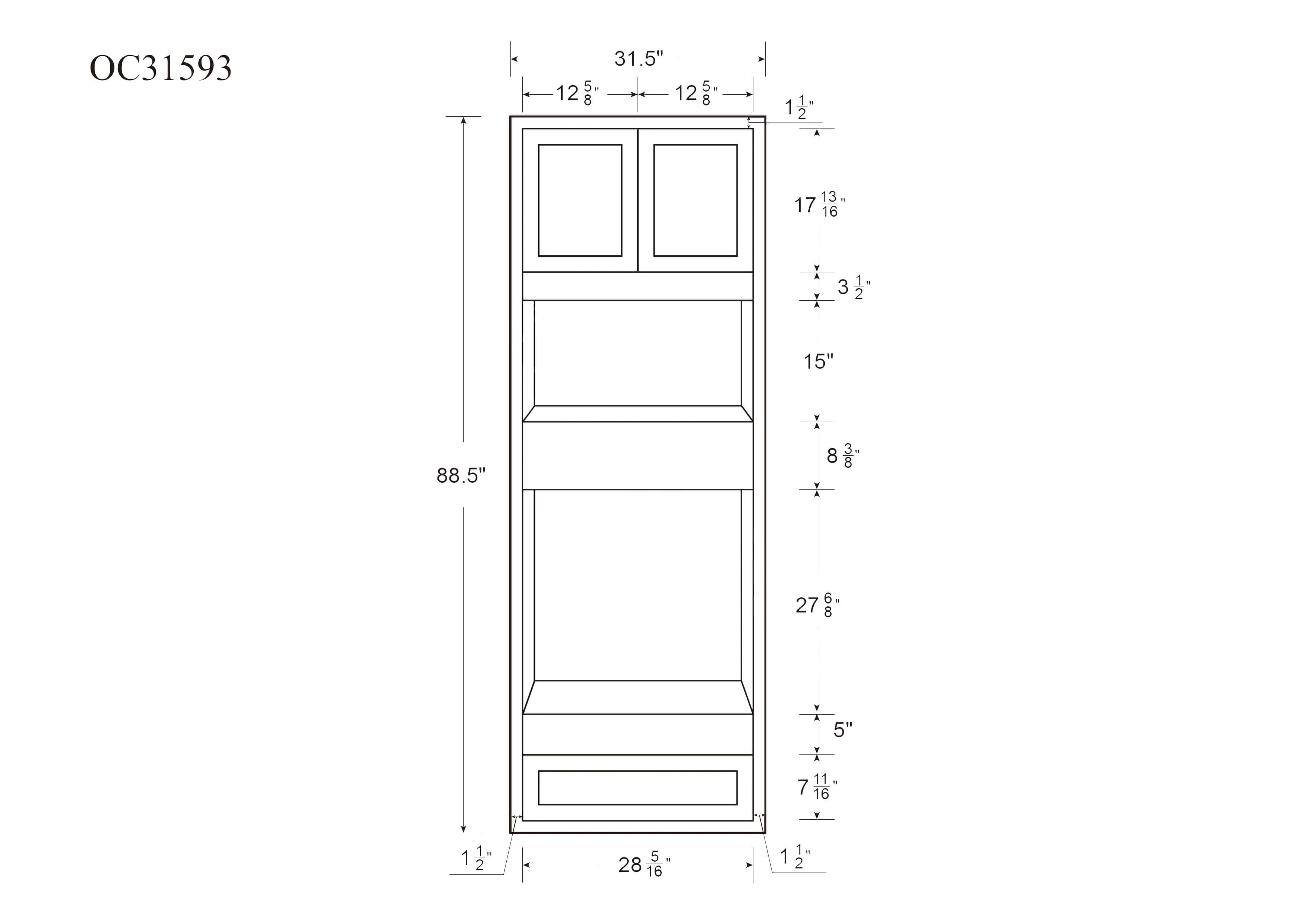 Wall Oven Tuscan Gray Inset Shaker Cabinet 33" Wide - Custom Order Only - Image 6