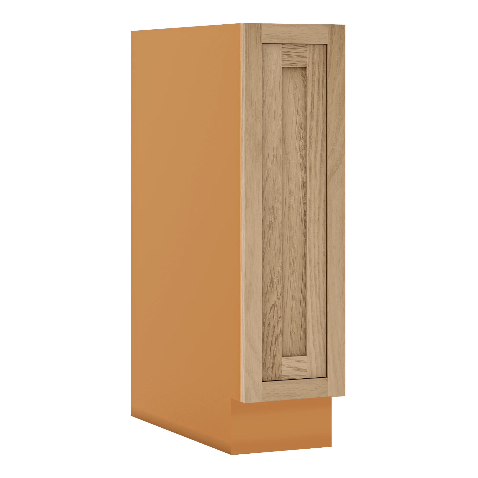 White Oak Inset Shaker Spice Rack Pullout Base Cabinet 9", 12" & 15"