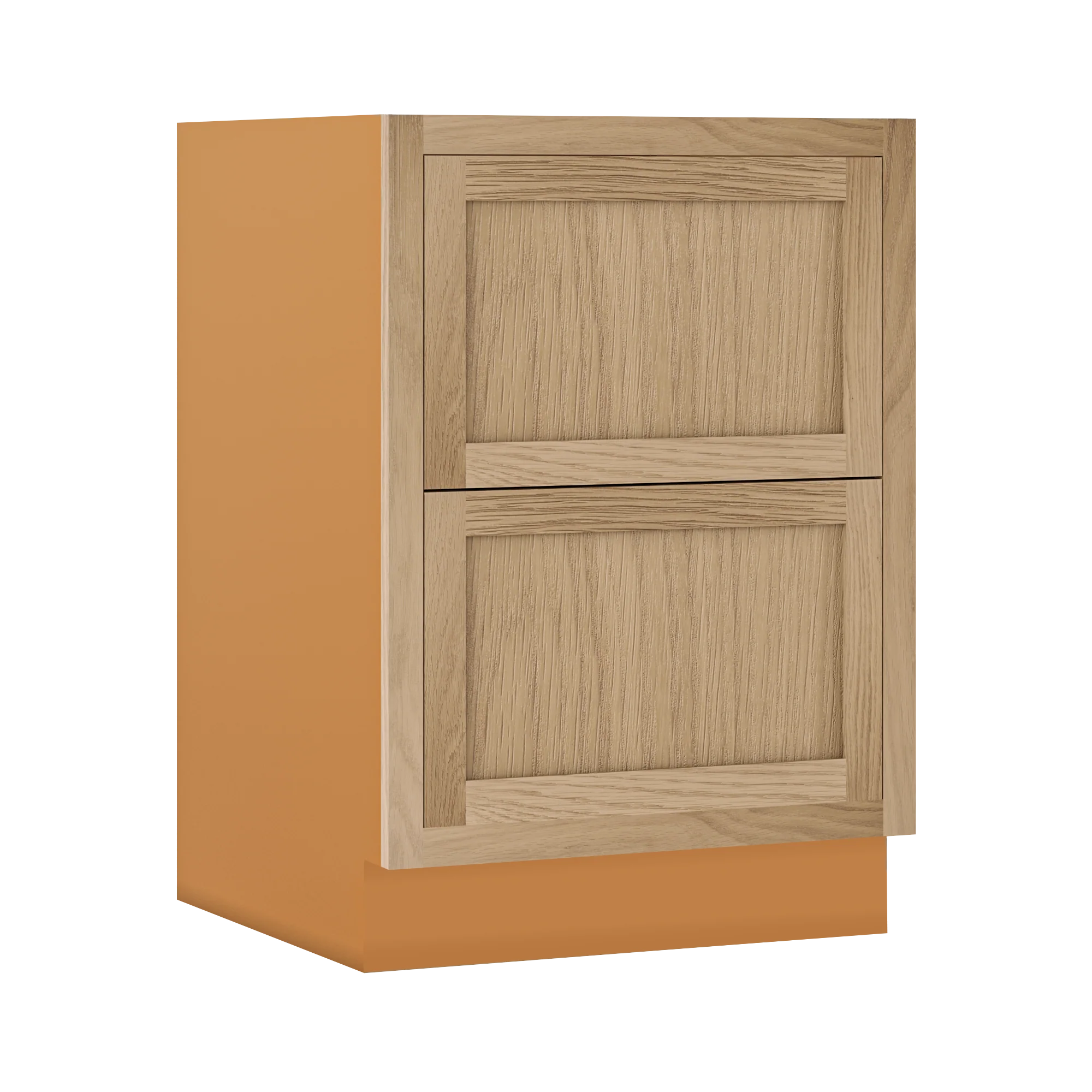 White Oak Shaker Inset Two Drawer Base Cabinet - Two Drawers - 12" - 36" - Special Order - Image 11