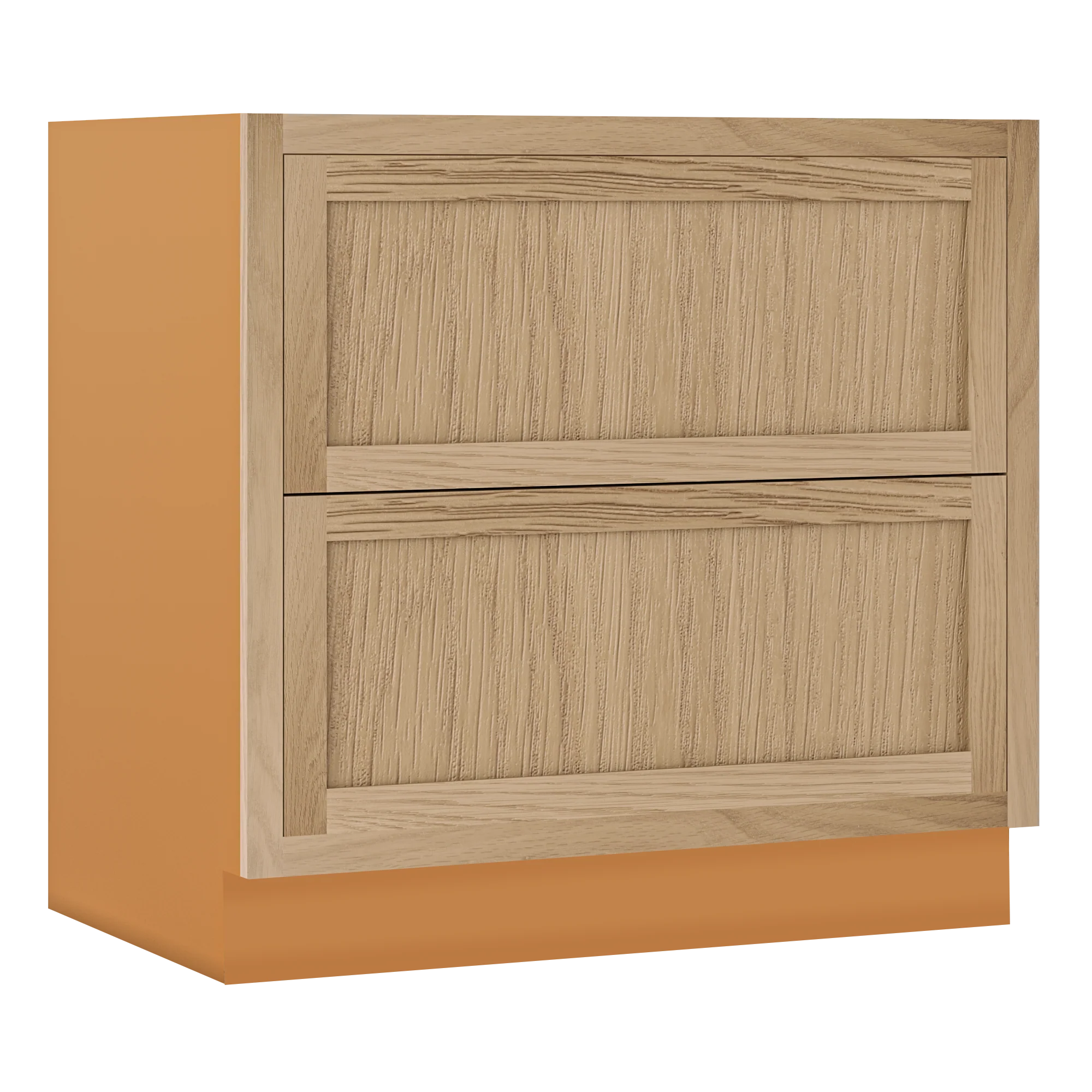 White Oak Shaker Inset Two Drawer Base Cabinet - Two Drawers - 12" - 36" - Special Order - Image 24