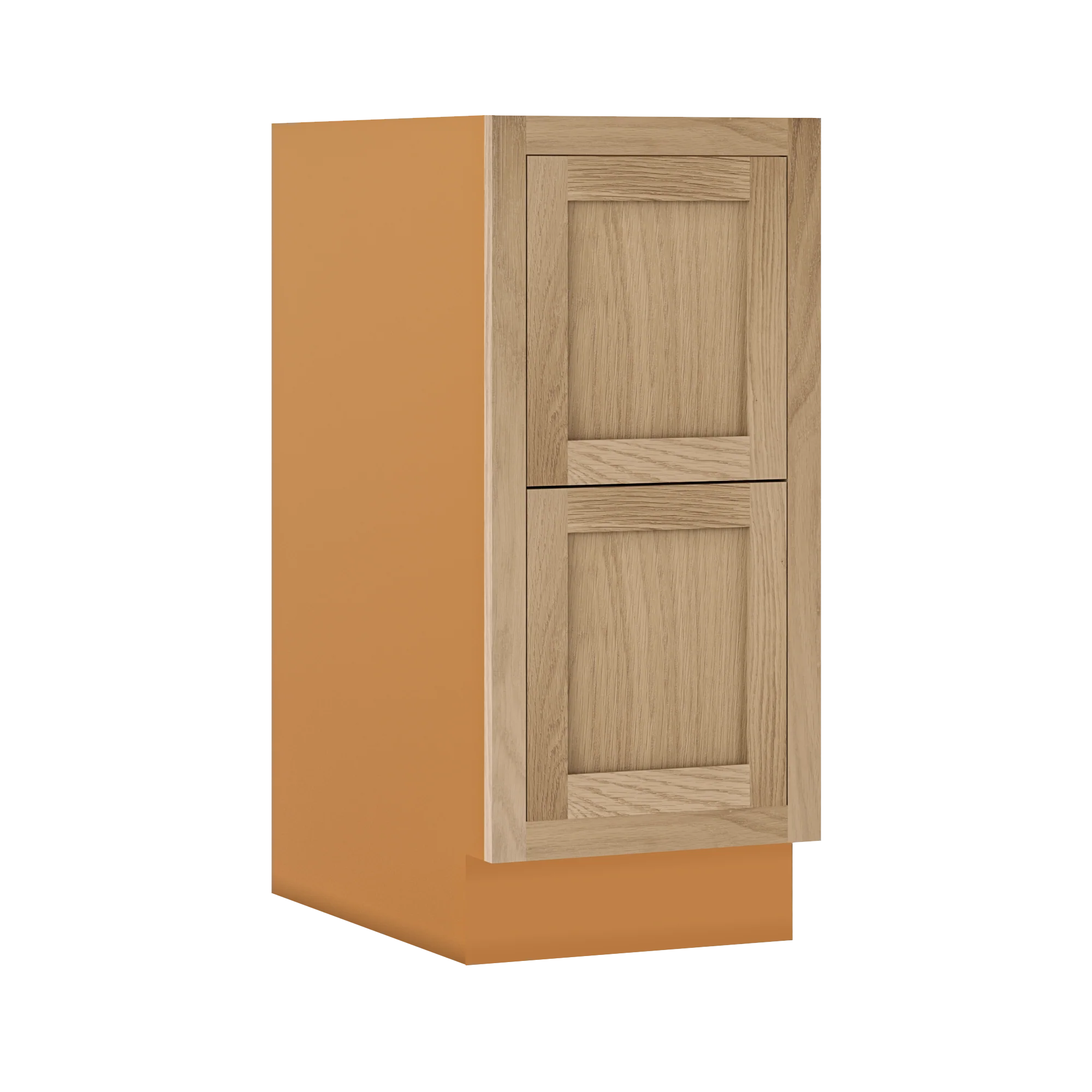 White Oak Shaker Inset Two Drawer Base Cabinet - Two Drawers - 12" - 36" - Special Order - Image 5