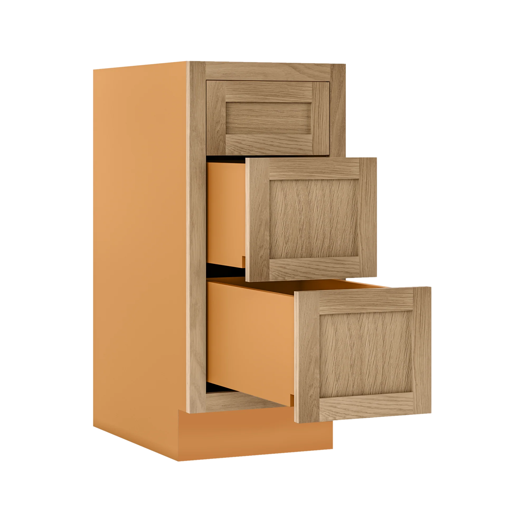 White Oak Shaker Inset Vanity 21" Deep - 32" Tall -  Drawer Base Cabinet - 12", 15", 18", 21", 24",27", 30", 33" & 36" - Special Order - Image 4
