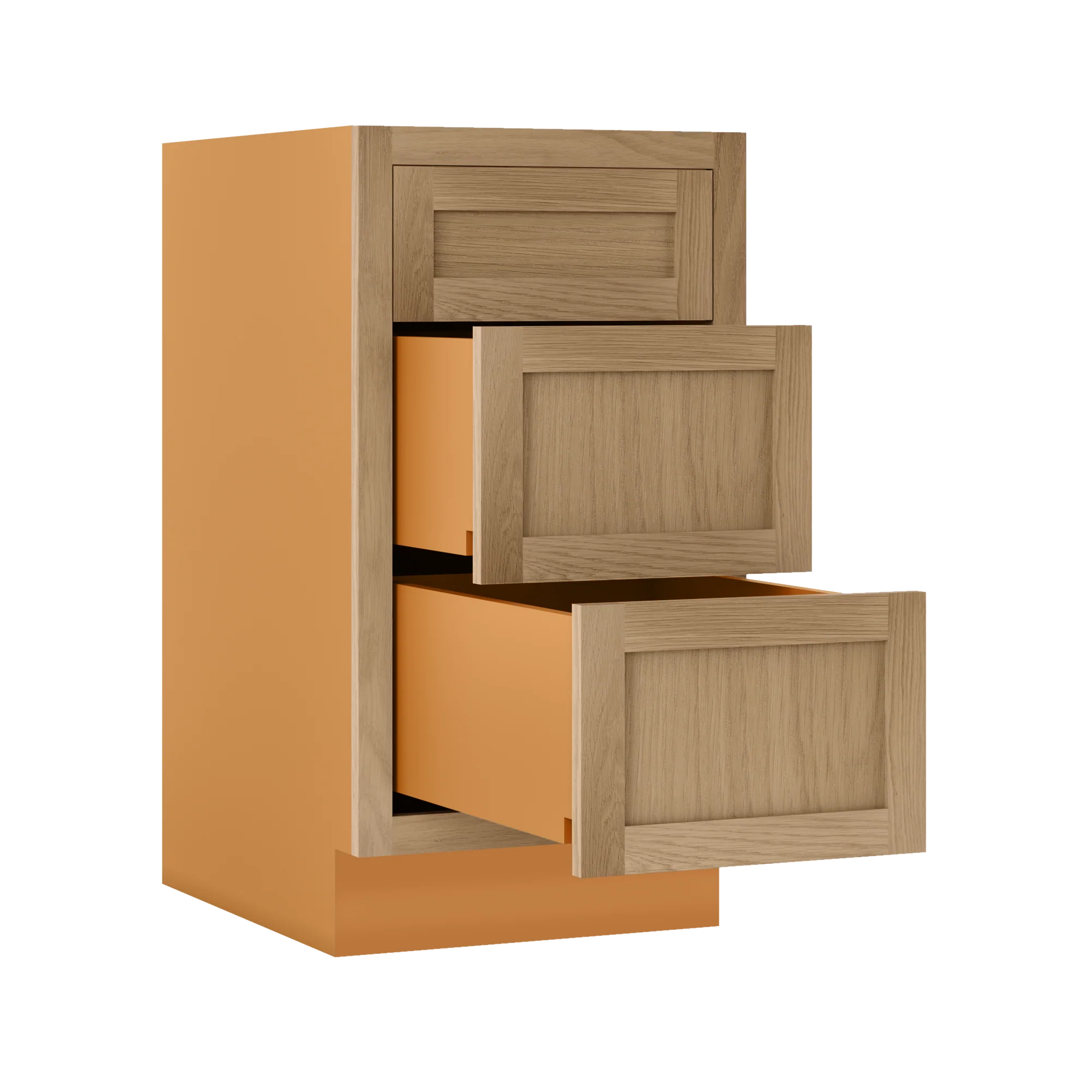 White Oak Shaker Inset Vanity 21" Deep - 32" Tall -  Drawer Base Cabinet - 12", 15", 18", 21", 24",27", 30", 33" & 36" - Special Order - Image 6